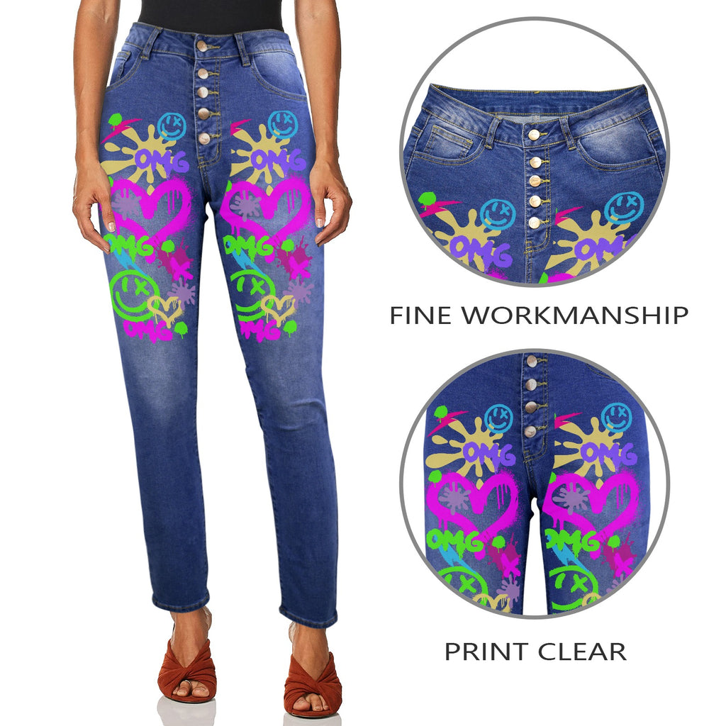 NOD- "OMG" Front Graffitti Women's Jeans