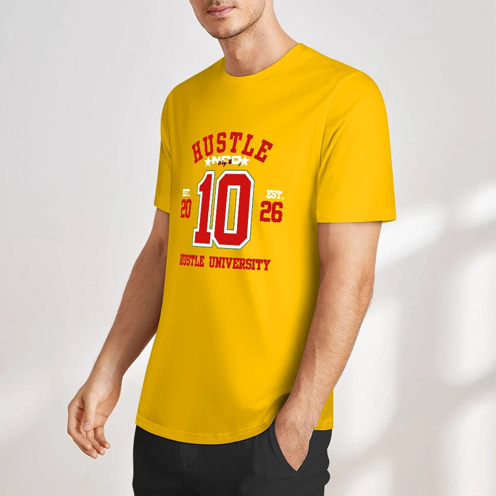NDO Red Hustle University New  Pure cotton short sleeved T-shirt