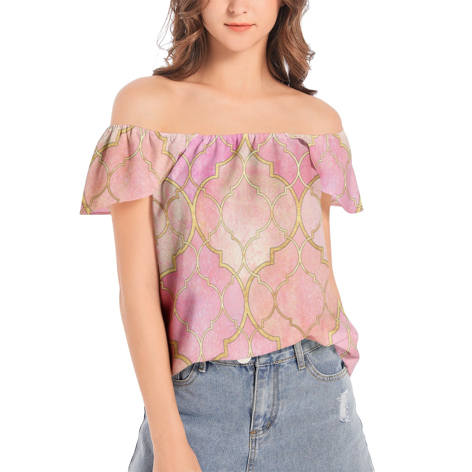 NDO Pink Love Women's Off The Shoulder Top