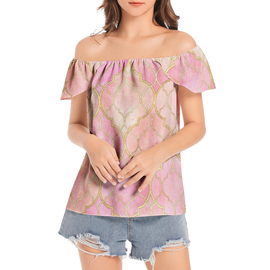 NDO Pink Love Women's Off The Shoulder Top
