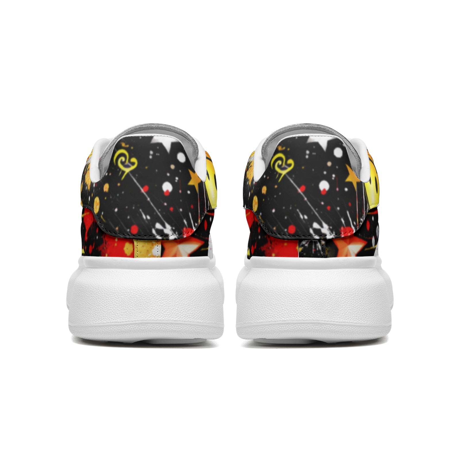 Unisex Non Slip Lace Up Faux Leather Sneakers