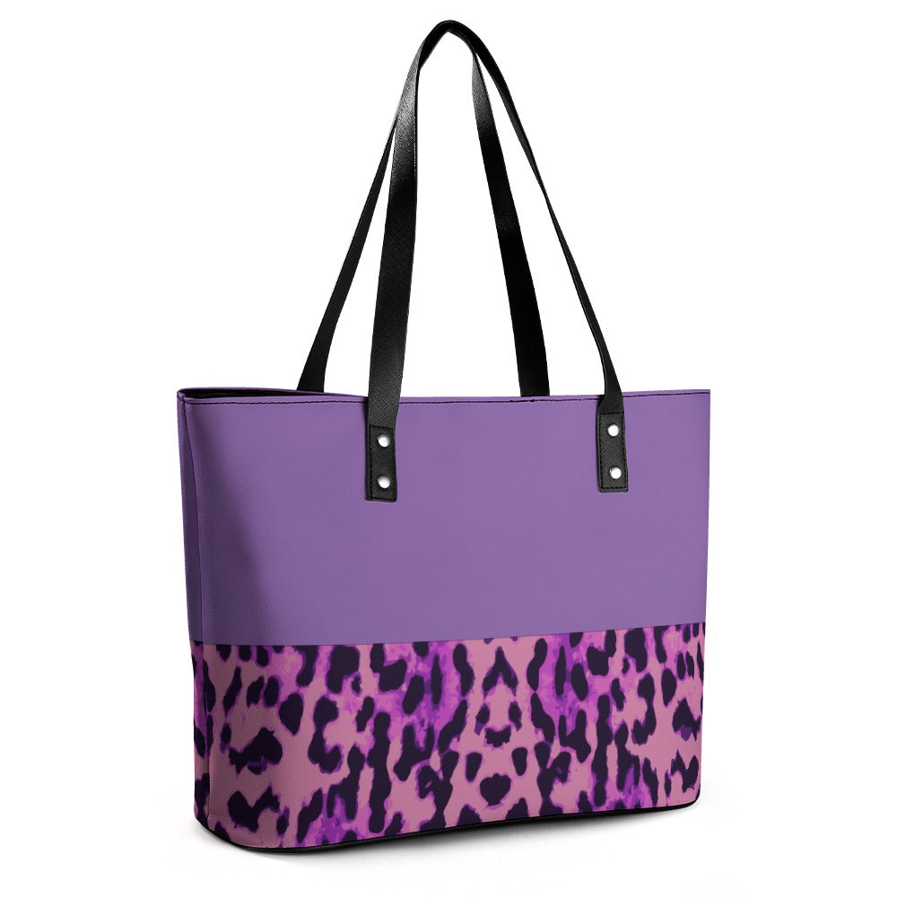 NDO Designs Purple Leopard Designer Leather Handbag