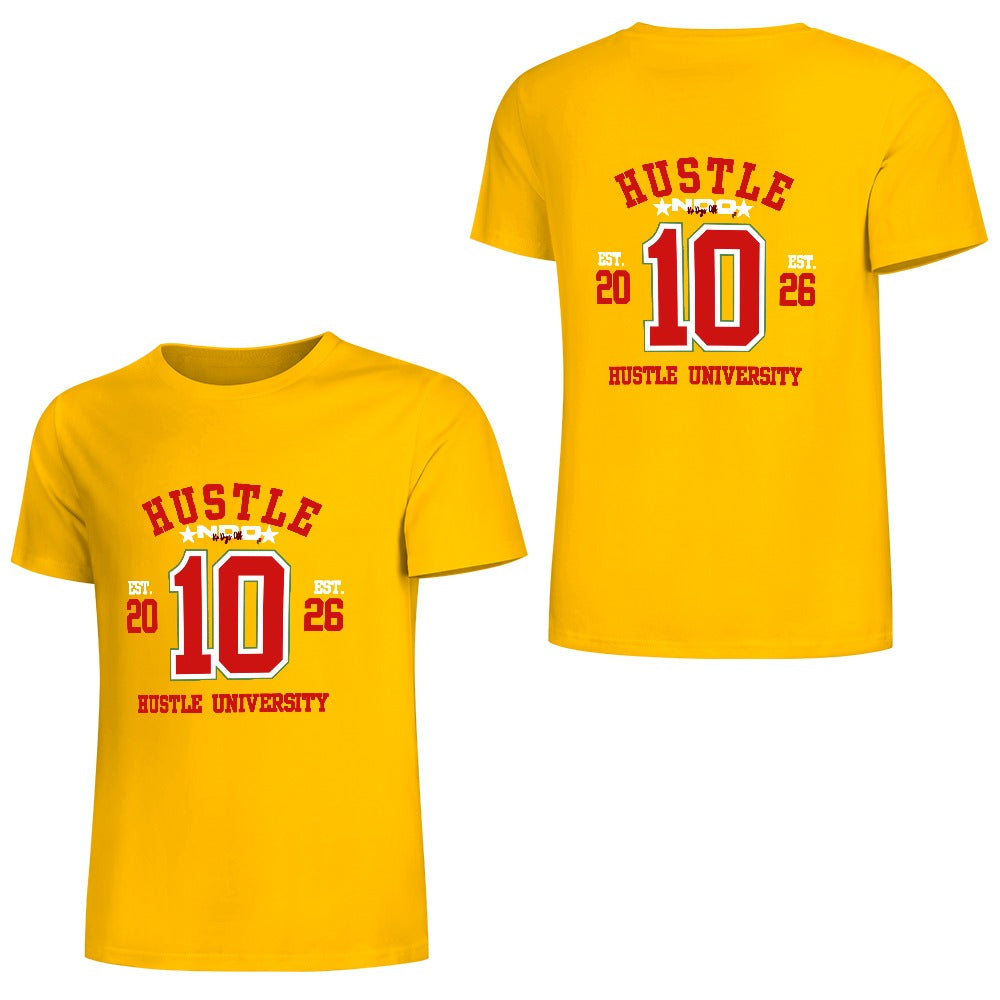 NDO Red Hustle University New  Pure cotton short sleeved T-shirt