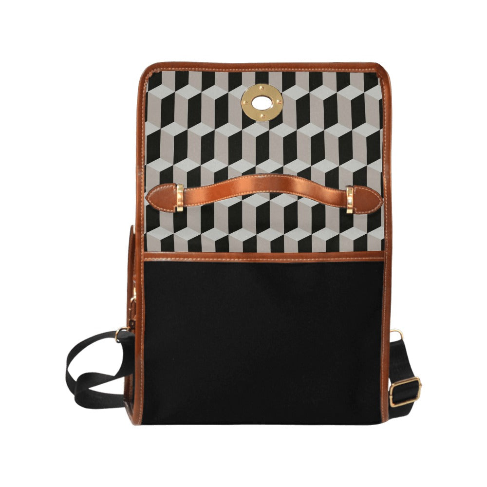 NDO Designs Black GeoWaterproof Canvas Bag (Model 1641)