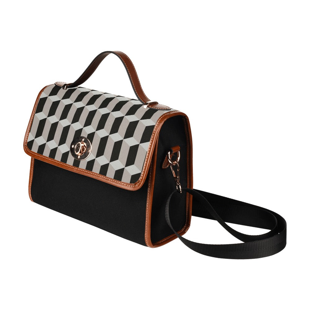 NDO Designs Black GeoWaterproof Canvas Bag (Model 1641)