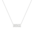 BRUCE Rhodium Plated Silver Signature name necklace AW24N002RD