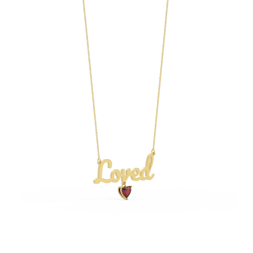 Customize this 18k Gold Plated Heart Birthstone Name Necklace SN001G