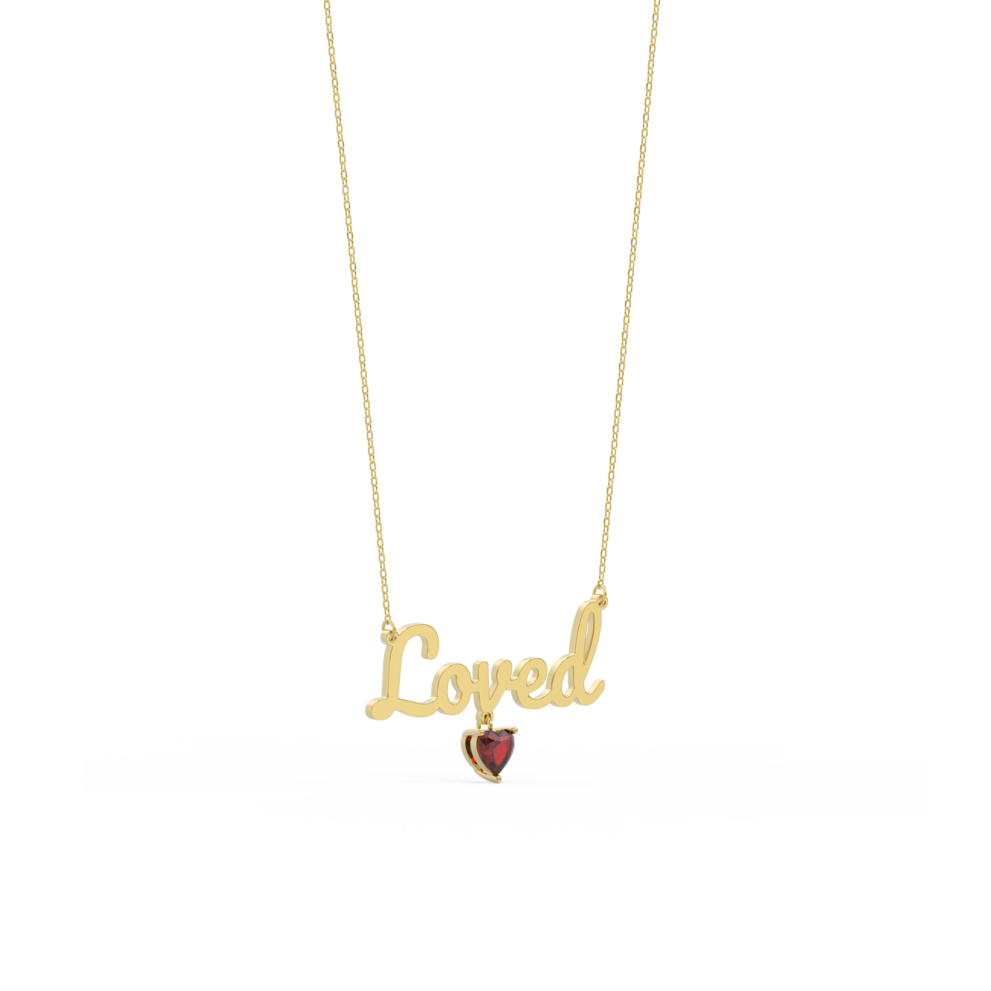Customize this 18k Gold Plated Heart Birthstone Name Necklace SN001G