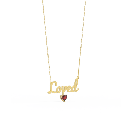 Customize this 18k Gold Plated Heart Birthstone Name Necklace SN001G