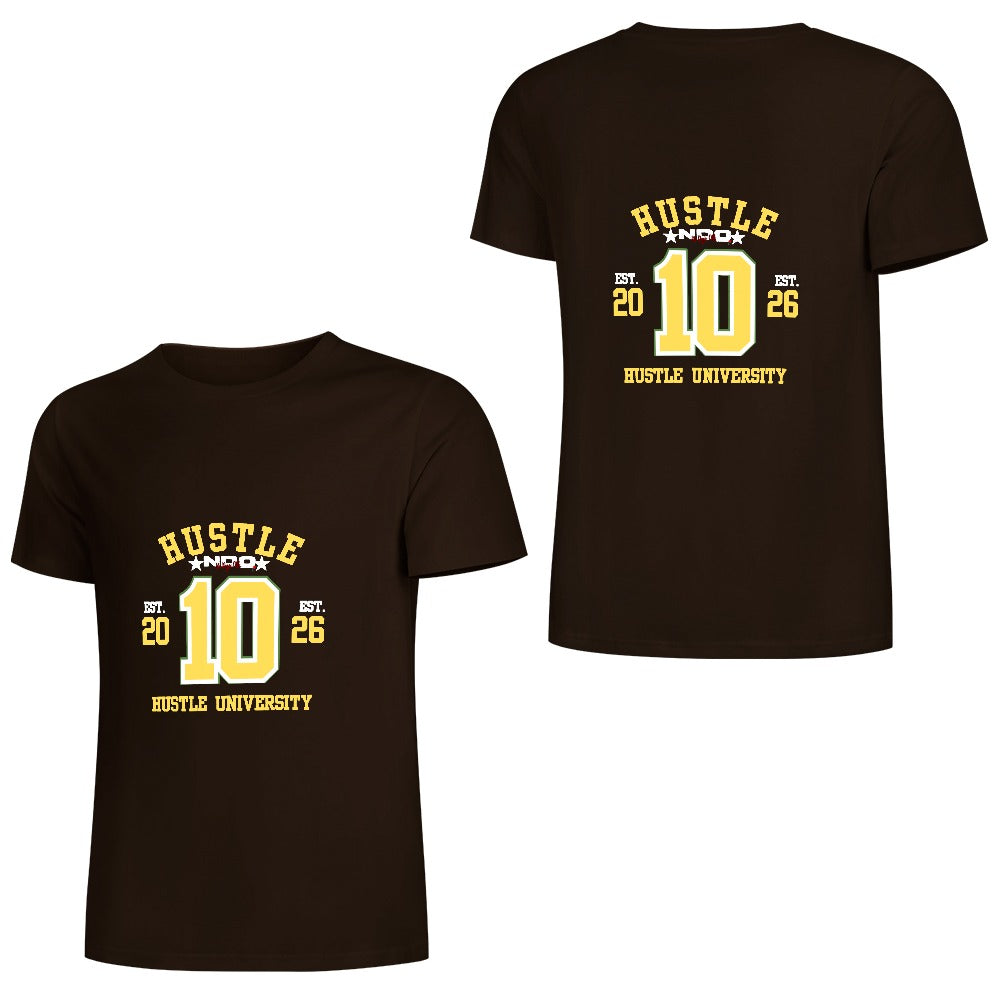 NDO Brown Hustle University New  Pure cotton short sleeved T-shirt