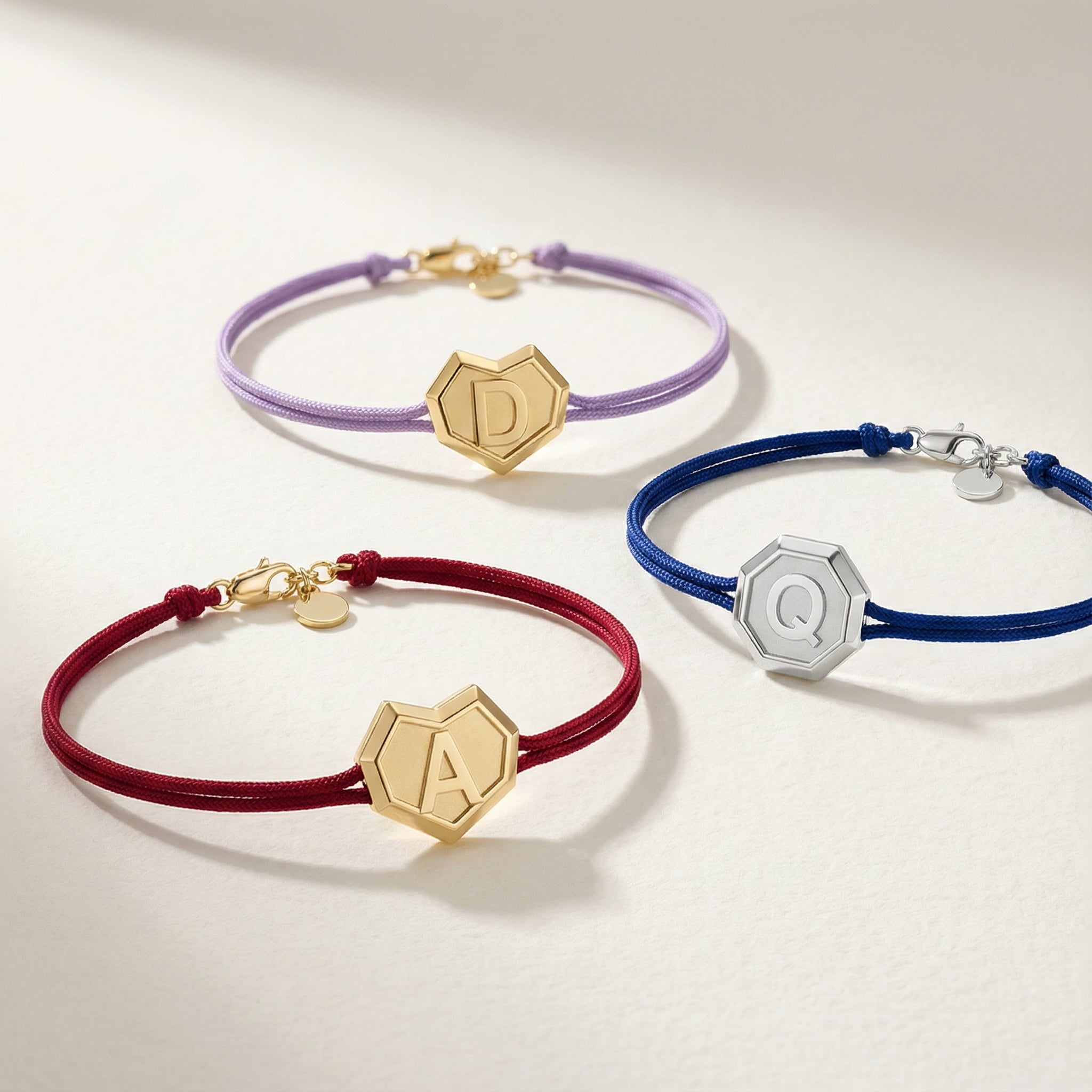 Heart Facet Bead Minitials Facet Bead Bracelet SB004H
