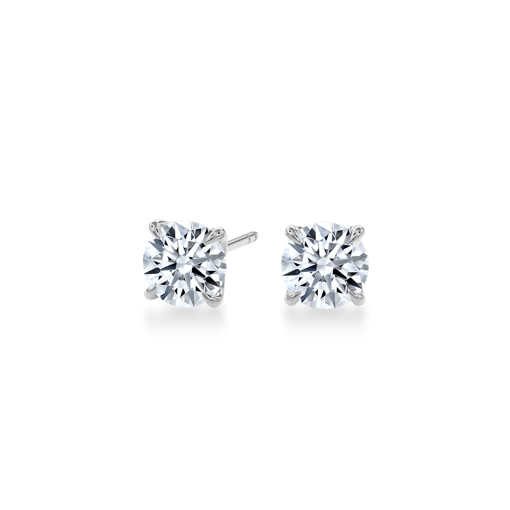 Dia Round LGD Classic Stud Earring in 14K White Gold