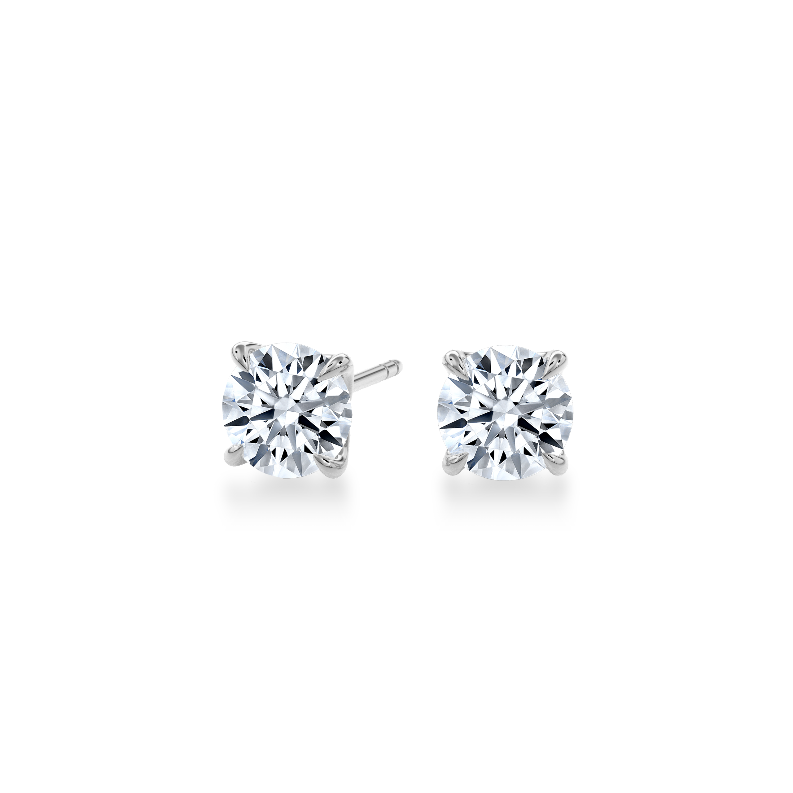 Dia Round LGD Classic Stud Earring in 14K White Gold