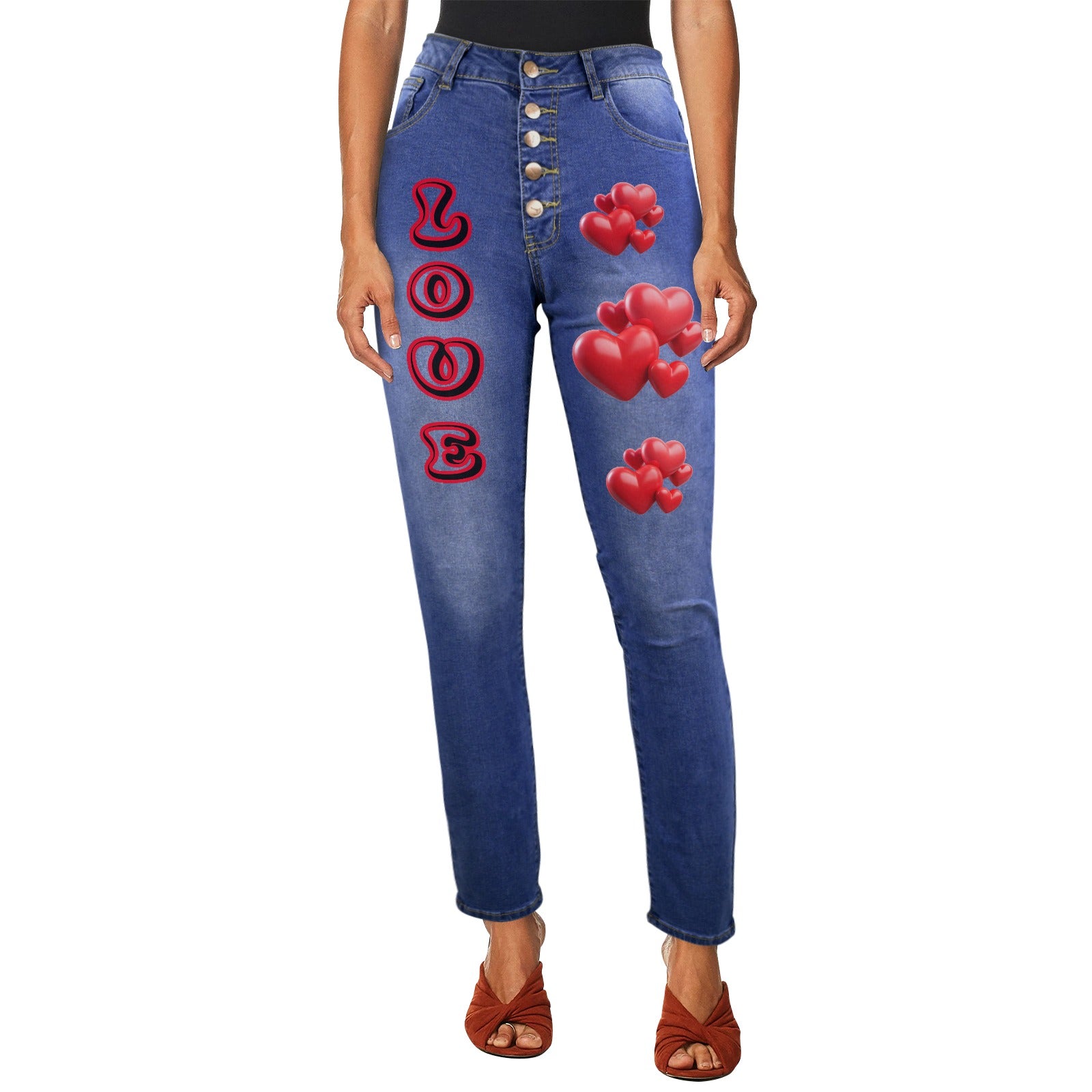 Women's Love Heart Jeans