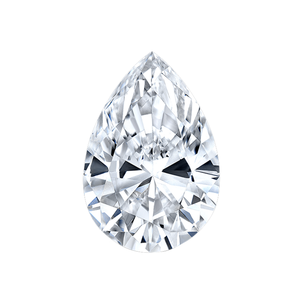 Pear  Luna Curve Ring in White Gold