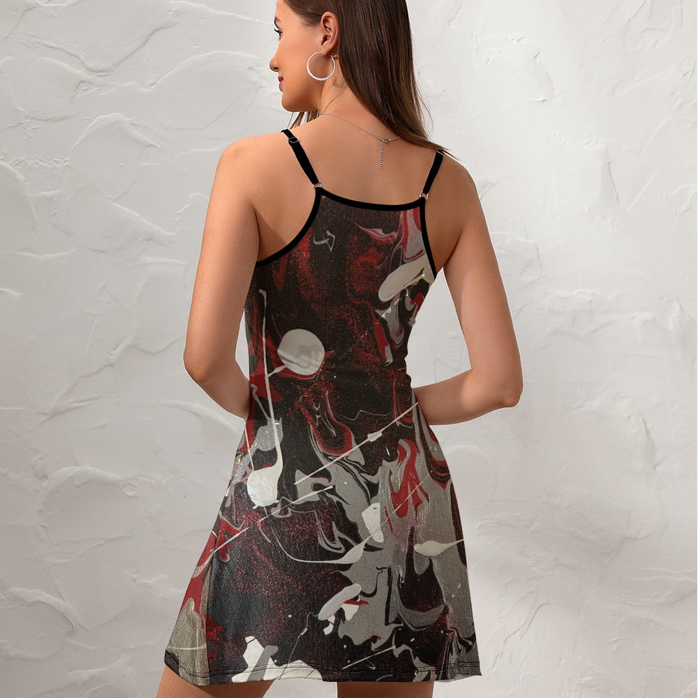 NDO's Deisigner Tina Marie Painting Inspired Ladies Personality Slim Sling Dress