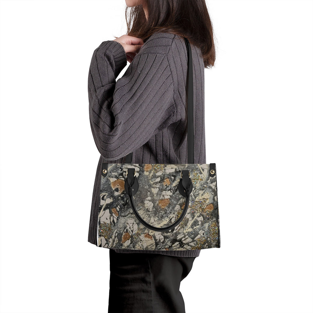 NDO Designs Painting Inspired Luxury Women PU Tote Bag - Black