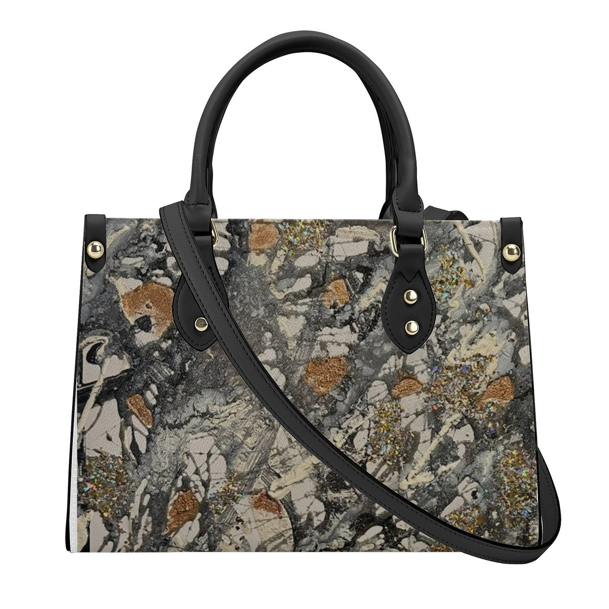 NDO Designs Painting Inspired Luxury Women PU Tote Bag - Black