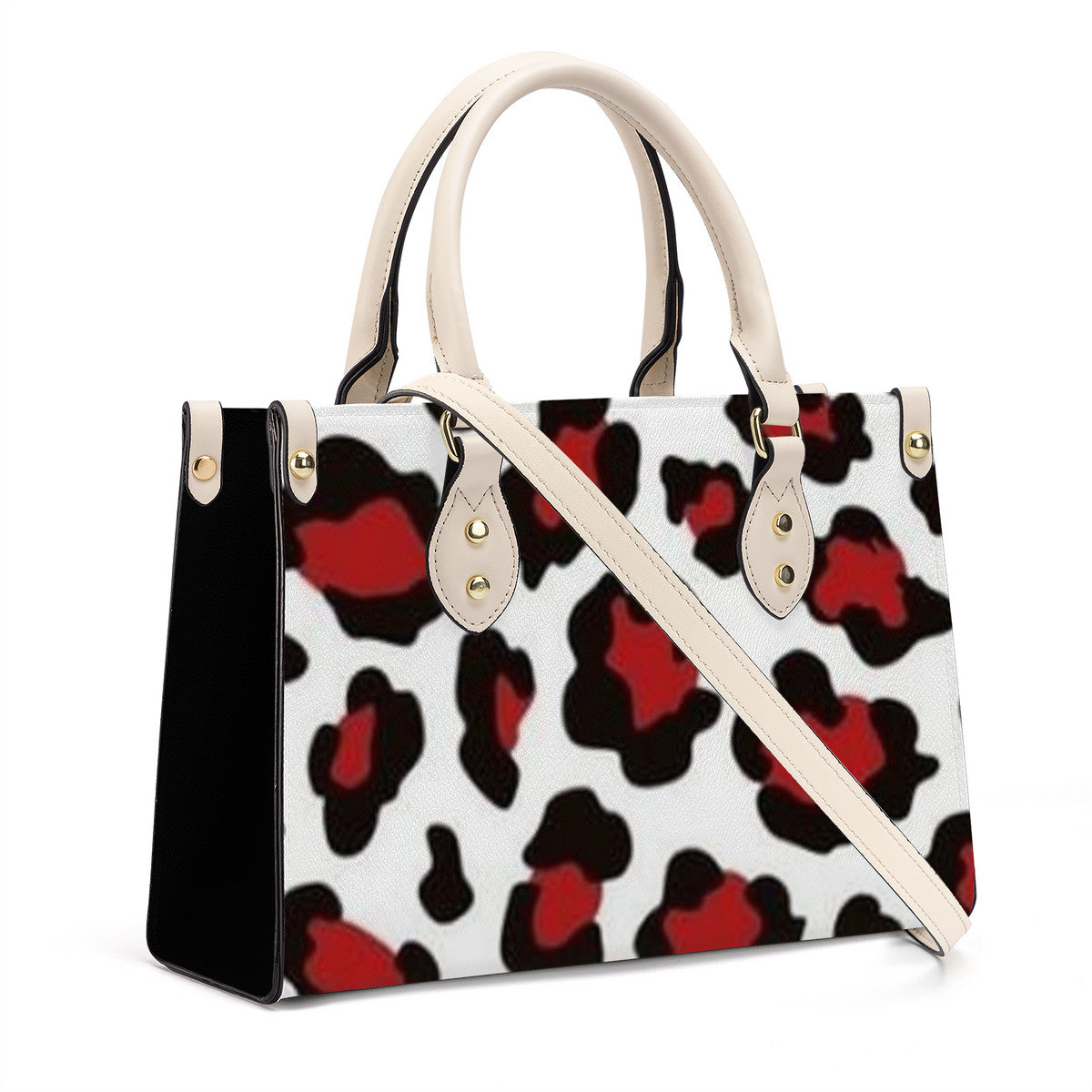 NDO Designs Red Leopard Luxury Women Tote Bag - White