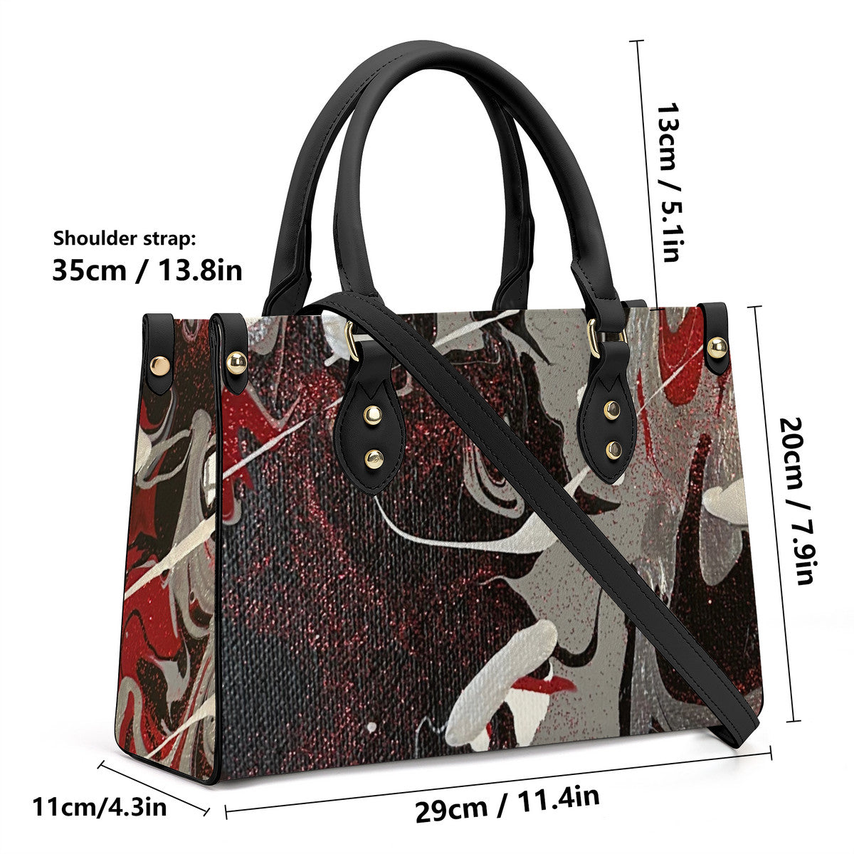 NDO Painting Inspired Luxury Women PU Tote Bag - Black
