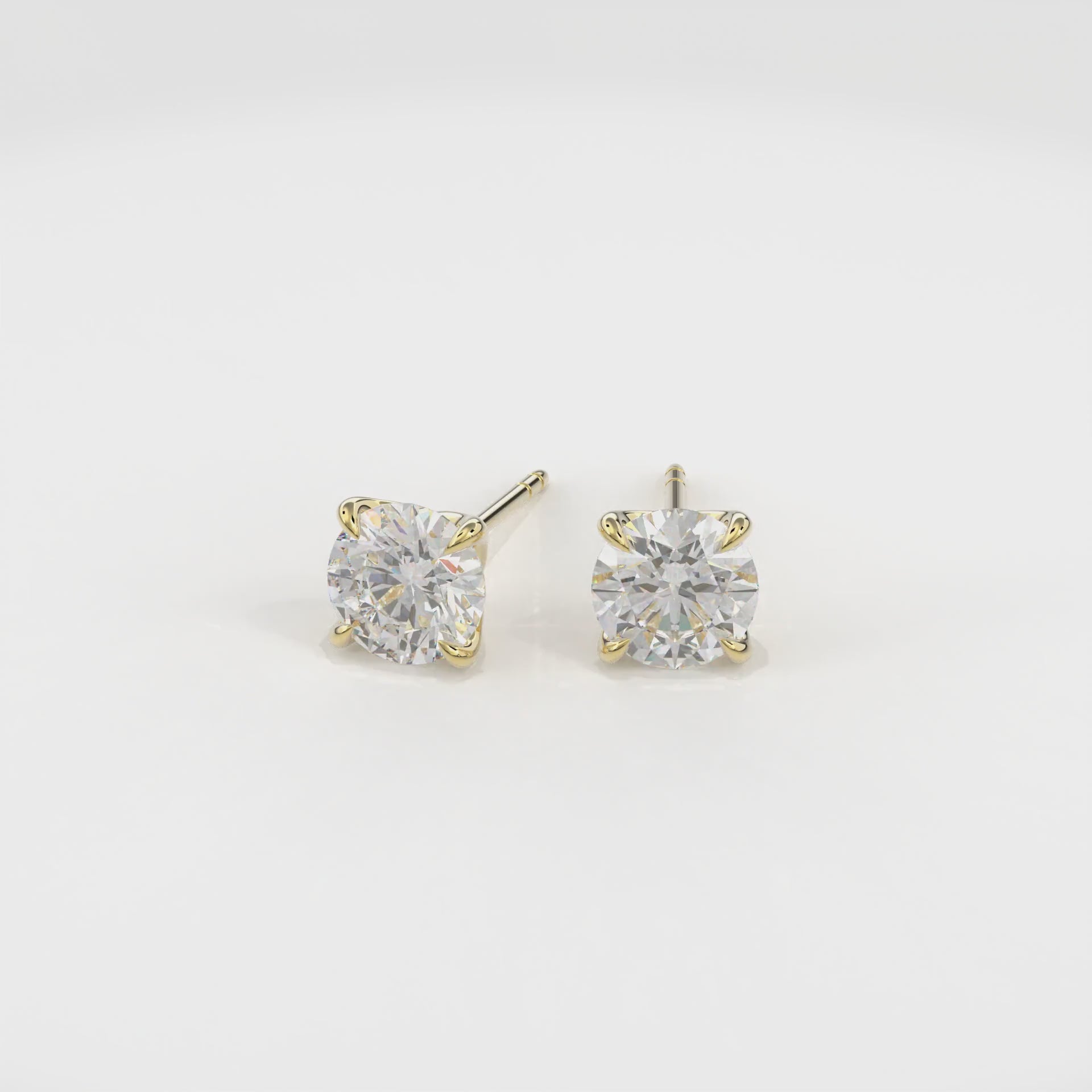 Dia Solitaire Single Stud Earring Round•Yellow Gold