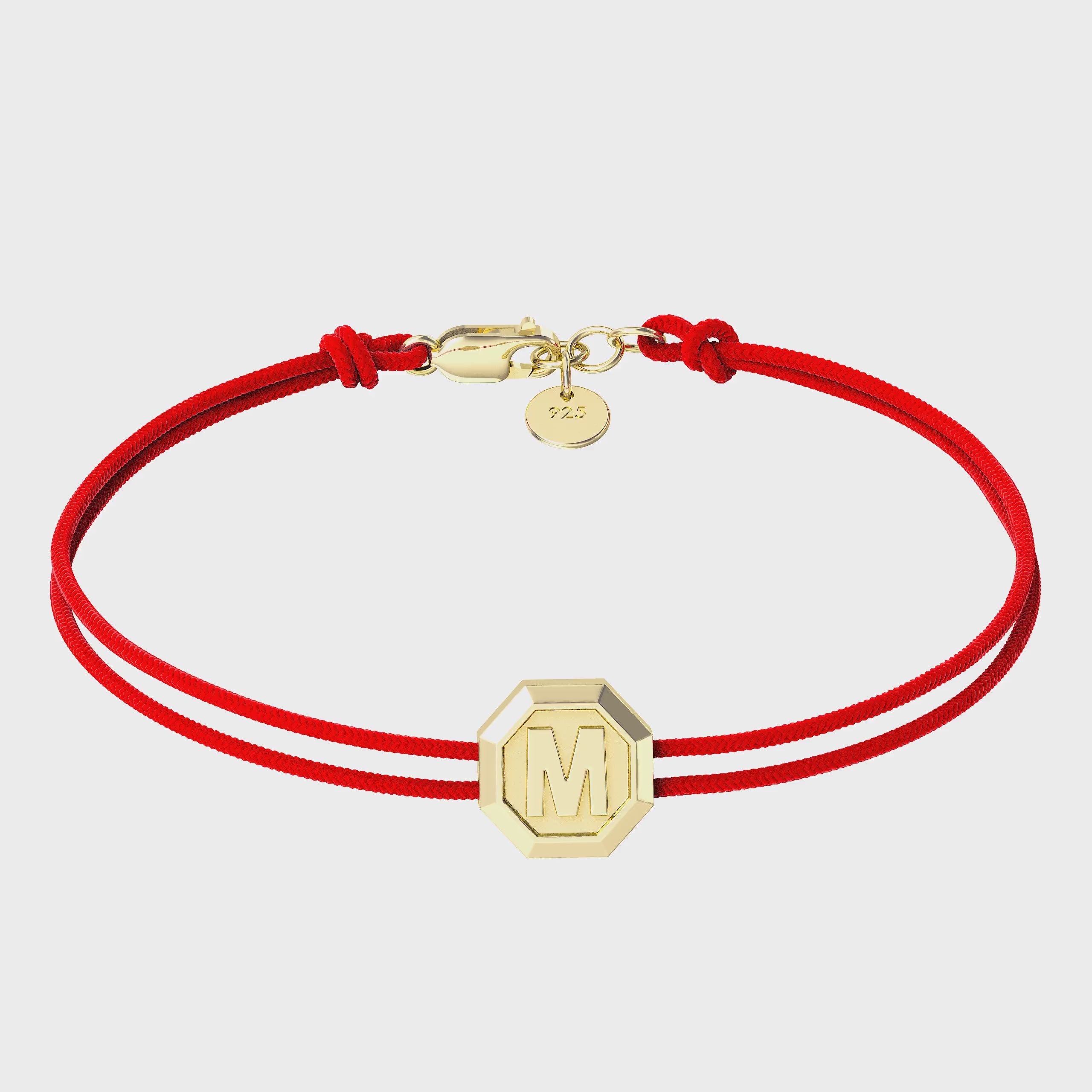 Octagon Facet Minitials Facet Bead Bracelet SB004G