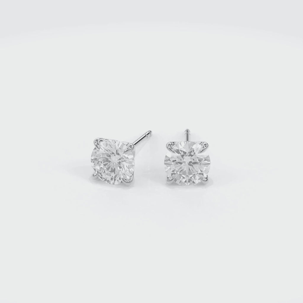 Dia Round LGD Classic Stud Earring in 14K White Gold