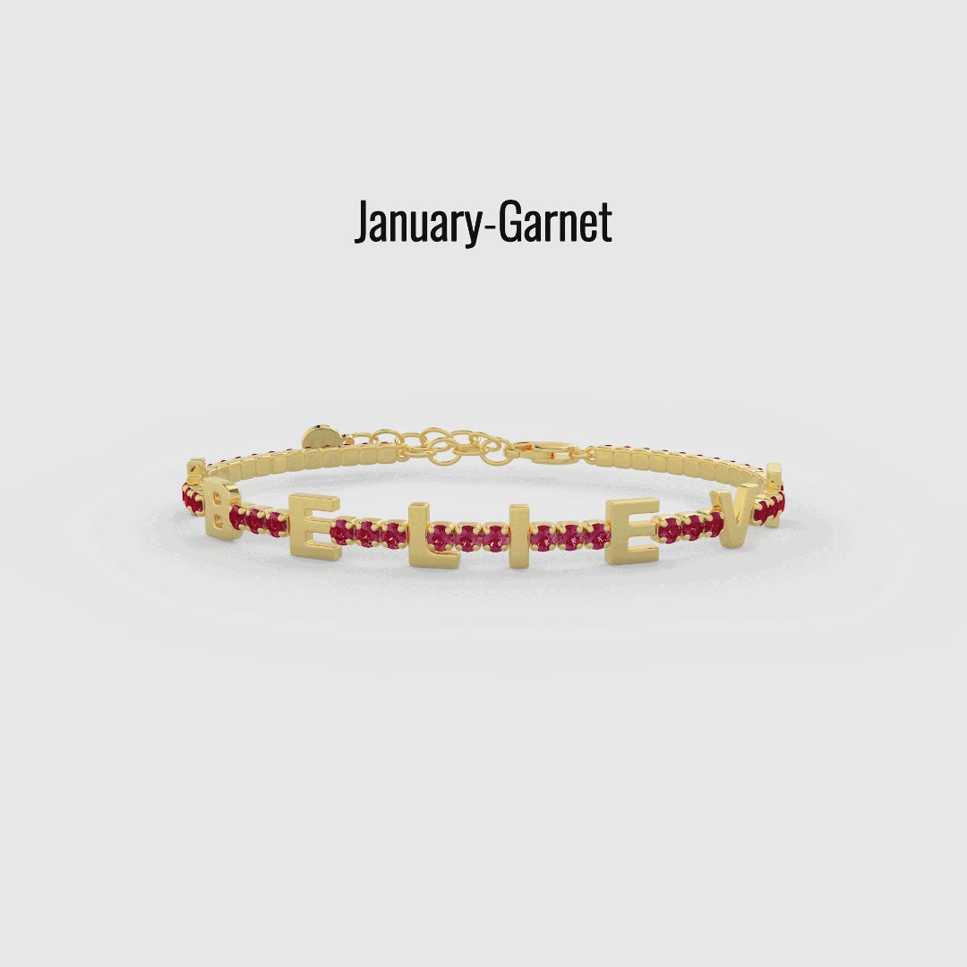 Morganite Birthstone Tennis Bracelet 18K Rose Gold SB001A