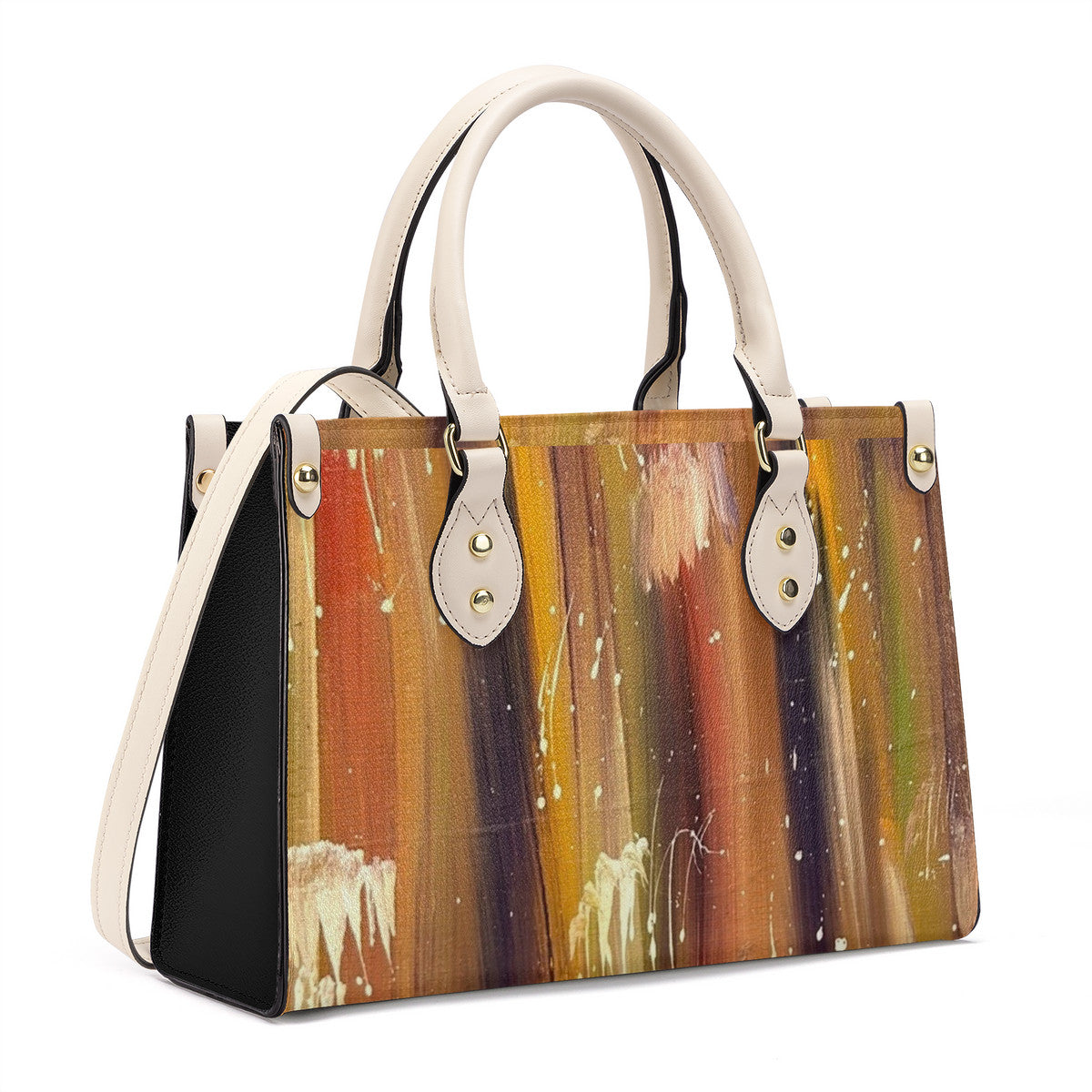 NDO Painting Inspired Luxury Women PU Tote Bag - White