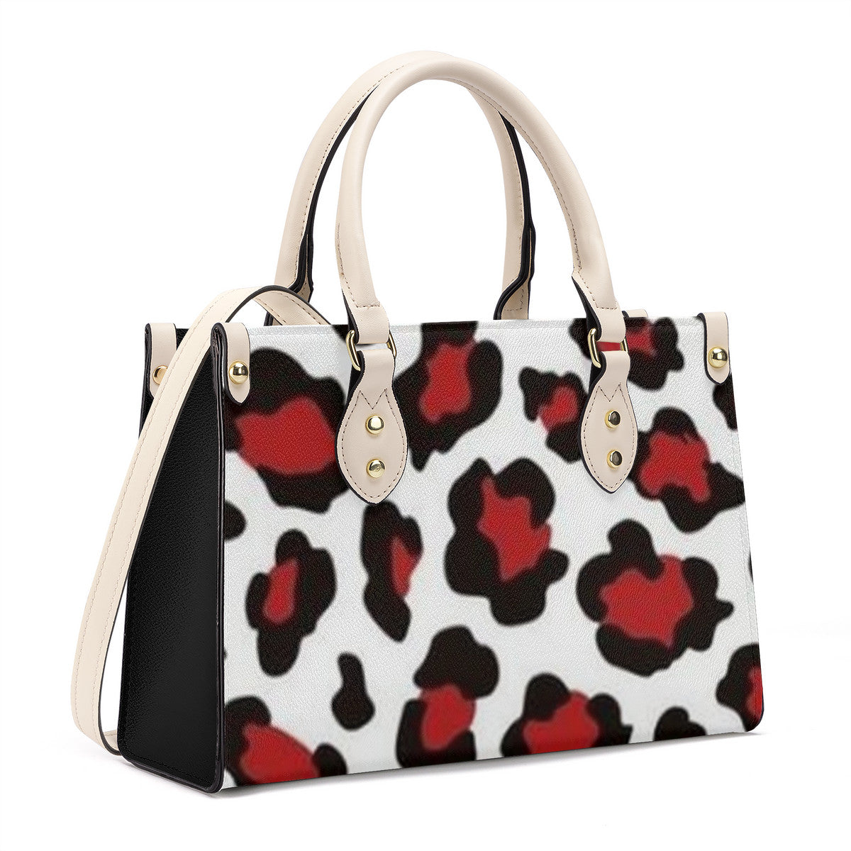 NDO Designs Red Leopard Luxury Women Tote Bag - White
